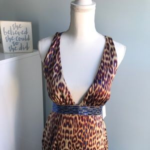 Jessica Simpson-Leopard print gown